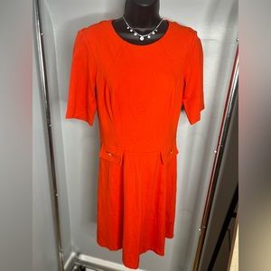 Vince Camuto short sleeve a-line pocket front Dress